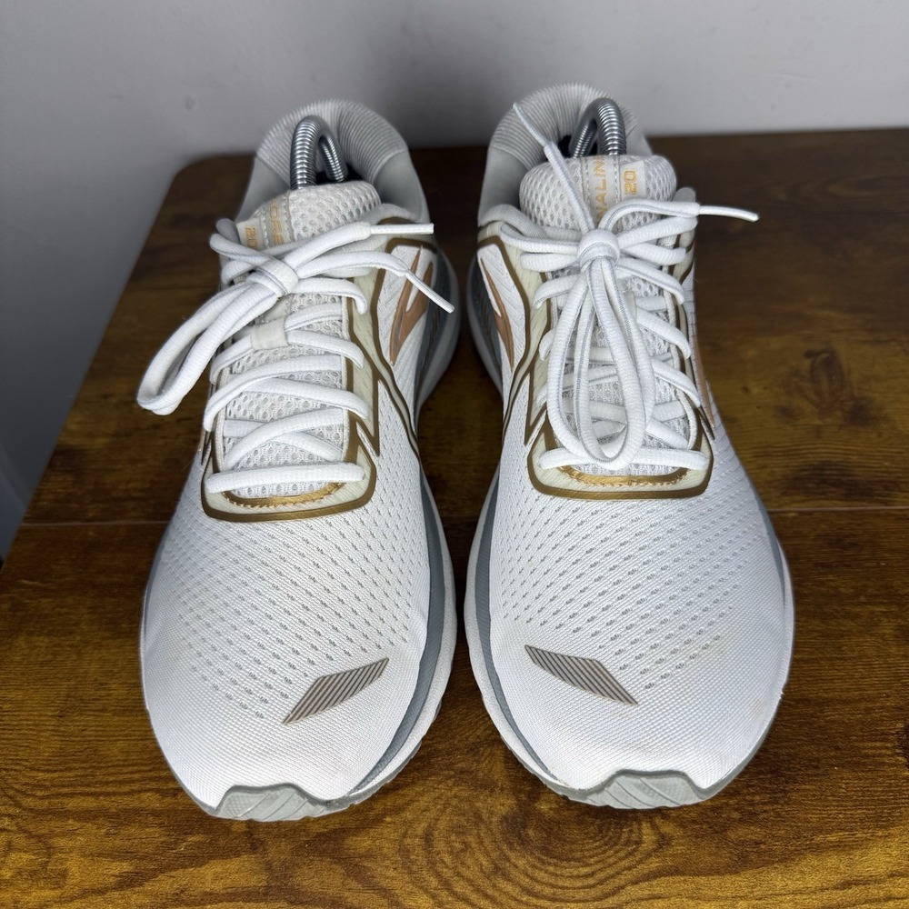 Brooks White and Gold Athletic Shoes - Picture 3 of 7